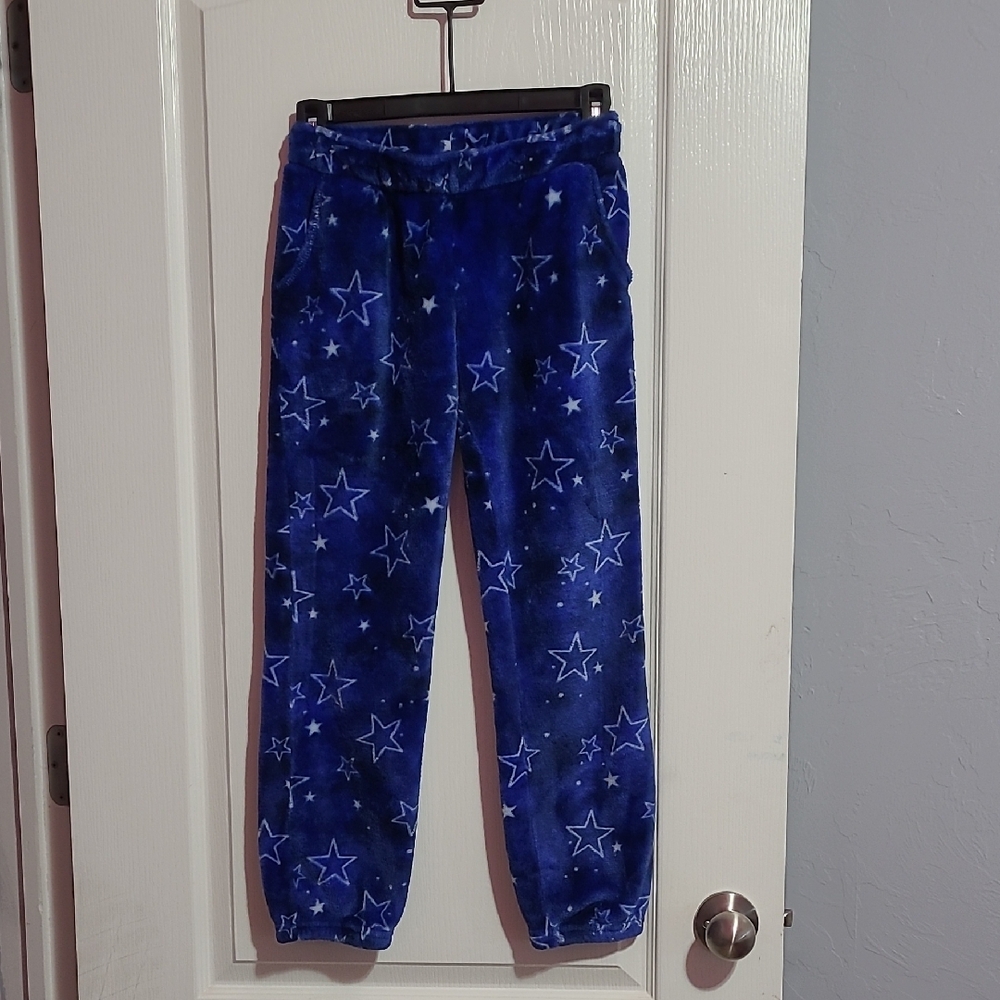 Starry Blue Kids Pajama Pants Flame Resistant So Fleece Size L(10/12)
